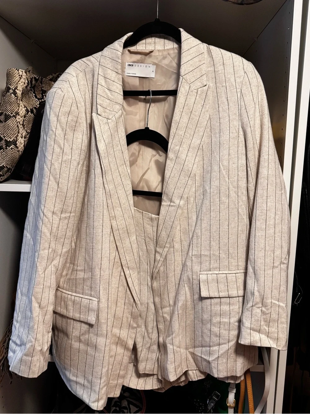ASOS Design Striped Linen-Like Blazer/Shorts Set - Picture 2 of 5